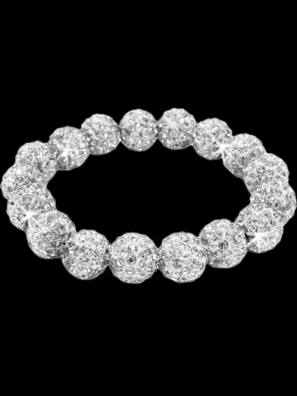 Silver Pave Set Crystal cz rhinestone statement Disco Ball shamballa Bracelet